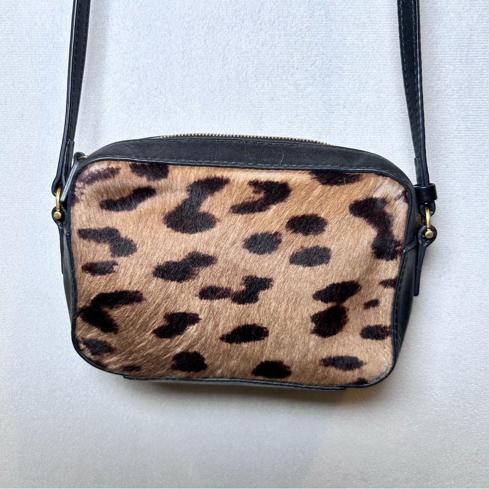 Aritzia Auxiliary Leopard Print Pony Hair Haircalf Crossbody Bag Genuine Leather - Picture 5 of 16